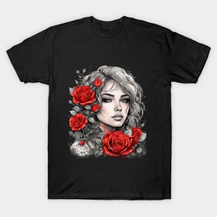 Woman and Roses T-Shirt